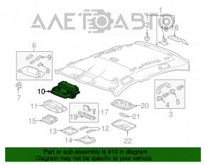 Plafonul de iluminare frontal pentru Honda Accord 13-17 fără plafon panoramic, gri, tip 1, zgârieturi.