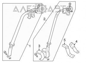 Centura de siguranță spate stânga pentru Honda Accord 18-22, neagră, pentru curățare chimică.