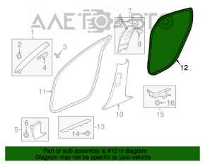 Garnitura de etanșare a ușii, spate dreapta, pentru Honda Accord 18-22.