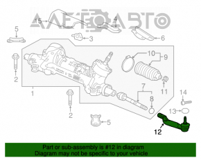 Bară de direcție cu capăt de tijă stânga pentru Honda Accord 18-22