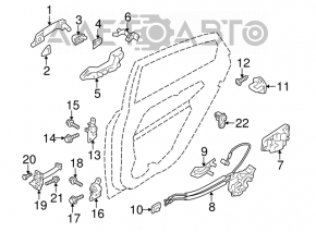 Capacul mânerului exterior stânga spate Hyundai Sonata 11-15 crom