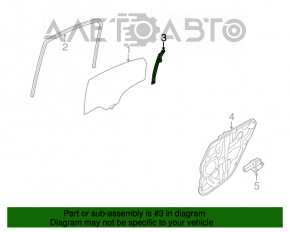 Направляющая стекла двери задней правой Hyundai Sonata 11-15