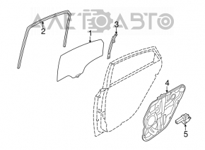 Ghidaj sticla portiera dreapta spate Hyundai Sonata 11-15 nou original OEM