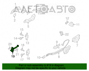 Limitatorul ușii din spate dreapta pentru Hyundai Sonata 11-15