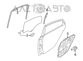 Geam electric cu motor spate stânga Hyundai Sonata 11-15