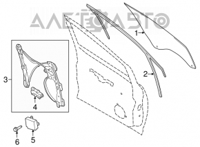 Geamul ușii din fața dreapta Ford C-max MK2 13-18 zgâriat.