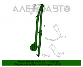 Centura de siguranță pentru pasageri Ford C-max MK2 13-18 gri închis