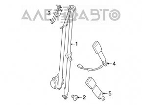 Centura de siguranță pentru pasageri Ford C-max MK2 13-18 gri, pentru curățare chimică.