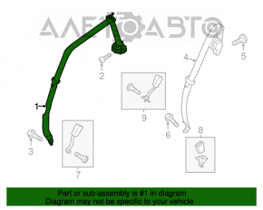 Centura de siguranță spate dreapta pentru Ford C-max MK2 13-18 gri, de curățat chimic.