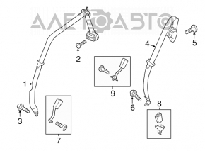 Centura de siguranță spate dreapta pentru Ford C-max MK2 13-18 gri, de curățat chimic.