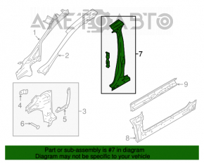 Bara caroserie centrală stângă Ford C-max MK2 13-18 tăiată