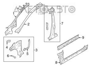 Bara caroserie centrală stângă Ford C-max MK2 13-18 tăiată