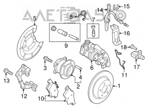 Суппорт задний левый Ford Transit Connect MK2 13-