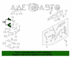 Buclele ușii din față dreapta superioară Ford Edge 15-