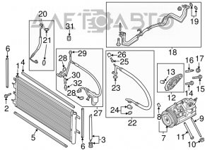 Bobina de aer condiționat, radiatorul de încălzire - condensatorul secundar Ford Edge 15-18 2.0T