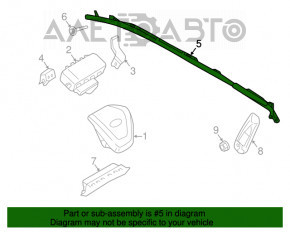 Perna de siguranță airbag, cortina laterală dreapta pentru Ford Edge 15-18.