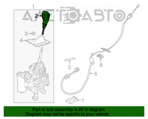 Ручка КПП Ford Edge 15-18 черная, кожа, царапина на коже