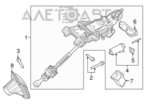 Рулевая колонка Ford Edge 15-18 с карданчиком