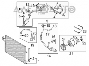 Compresorul de aer condiționat Ford Escape MK3 13-19 1.5T 1.6T