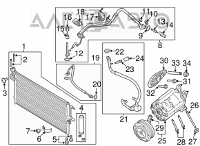 Compresorul de aer condiționat pentru Ford Escape MK3 13-16 2.0T