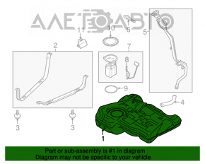 Rezervor de combustibil Ford Escape MK3 17-19 recondiționat, complet cu gât și pompă.