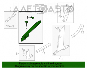 Capacul suportului frontal stânga superior Ford Escape MK3 13-19 gri pentru claxon, tip 1 pentru curățare chimică.