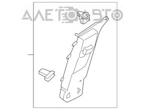 Capacul stâlpului central, curea superioară dreapta pentru Ford Escape MK3 13-19, gri.