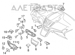 Controlul climatizării Ford Escape MK3 17-19 cu reglare automată și încălzire