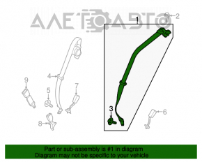 Centura de siguranță din spate dreapta pentru Ford Escape MK3 13-19, culoare bej, trebuie curățată chimic.