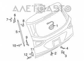 Blocarea portbagajului Ford Escape MK3 13-16 pre-restilizare simplă.