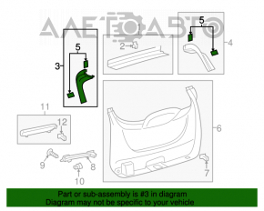 Capacul portbagajului dreapta Ford Escape MK3 13-19 gri.