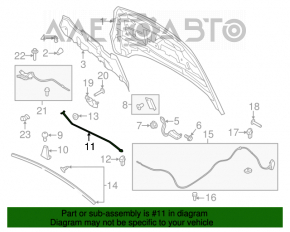 Опора упор капота Ford Escape MK3 13-19