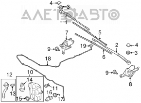 Harnasamentul stâng al ștergătorului de parbriz Ford Escape MK3 13- pini