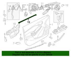 Moldură ușă-sticlă spate centrală dreapta Ford Focus mk3 11-18 crom