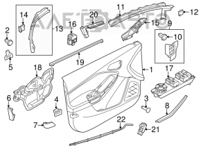 Moldură ușă-sticlă spate centrală dreapta Ford Focus mk3 11-18 crom