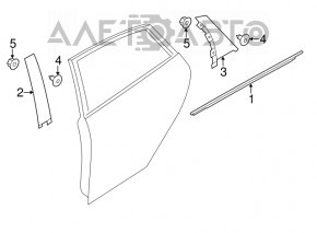 Panoul lateral din spate dreapta al ușii Ford Focus mk3 11-18