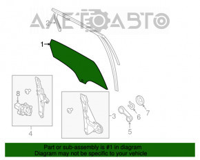 Geamul ușii din spate dreapta Ford Focus mk3 11-18