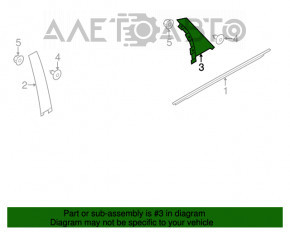 Panoul lateral din spate dreapta al ușii Ford Focus mk3 11-18 este șters.