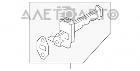 Limitatorul ușii din față dreapta pentru Ford Focus mk3 11-18 are o fisură.