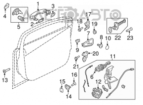 Mânerul ușii exterioare din față dreapta Ford Escape MK3 13-19 fără cheie