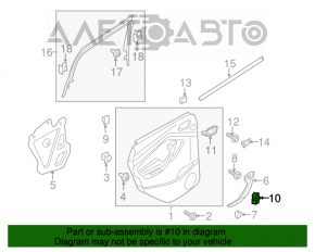 Controlul geamului electric din spatele stânga al Ford Escape MK3 13- negru, manual