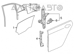 Geam electric cu motor spate stânga Cadillac CTS 14-