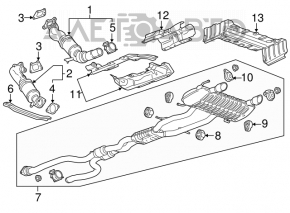 Коллектор выпускной правый с катализатором Cadillac CTS 14- 3.6