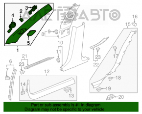 Capacul amortizorului frontal stânga Cadillac CTS 14- bej, sub claxon