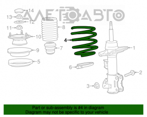 Пружина передняя левая Cadillac ATS 13- awd жесткость зеленая