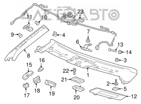 Козырек правый Chevrolet Camaro 16- кабрио, черный