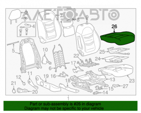 Scaunul pasagerului Chevrolet Volt 16- fără airbag, piele neagră.