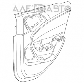 Capacul ușii, cartela din spate dreapta Chrysler 200 15-17 negru, mucegai