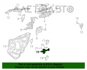 Ограничитель двери задней правой Chrysler 200 15-17 трещины