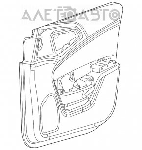 Capacul usii, cartela frontala stanga Chrysler 200 15-17 negru.